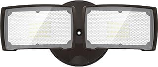 LEPOWER 3000LM LED Flood Light Outdoor, Switch Controlled LED Security Light, 28W Exterior Lights with 2 Adjustable Heads, 5500K, IP65 Waterproof for Garage, Yard, Patio Brown