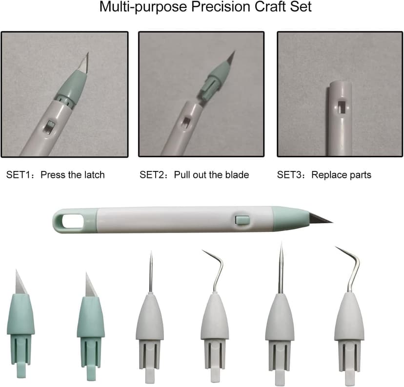 Craft Vinyl Weeding Tools Set Precision Carving Hobby Knife Pen Coming With Additional Blades and Weeder Removal Tool for Cricut Basic Weeding Tools for Art, Scrapbooking, Cutter and DIY