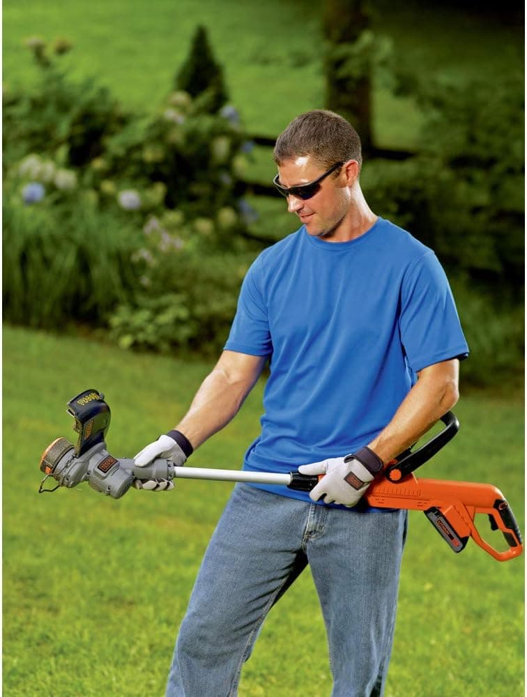 BLACK+DECKER 20V MAX Cordless String Trimmer, 2 in 1 Trimmer and Edger, 12 Inch, Battery Included (LST300)