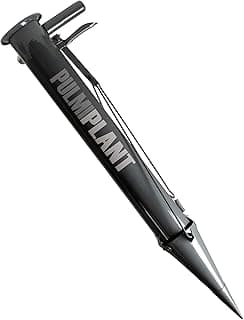 Bulb Planter Tool for Vegetables and Bulbs– Manual Seedling Transplanter with Sharp and Reinforced Tip – Durable and Stainless Steel Gardening Tool for Soft Loam Soil – Easy Garden Planting