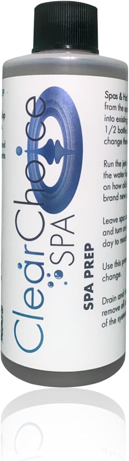 Clear Choice Spa Prep - Natural Non-Toxic Enzyme-Based Hot Tub & Spa Purging Agent - Removes Chemicals, Film Buildup, Metal & Mineral Buildup - Safe, Eco-Friendly Hot Tub Cleaner, 4 oz - 100% Natural