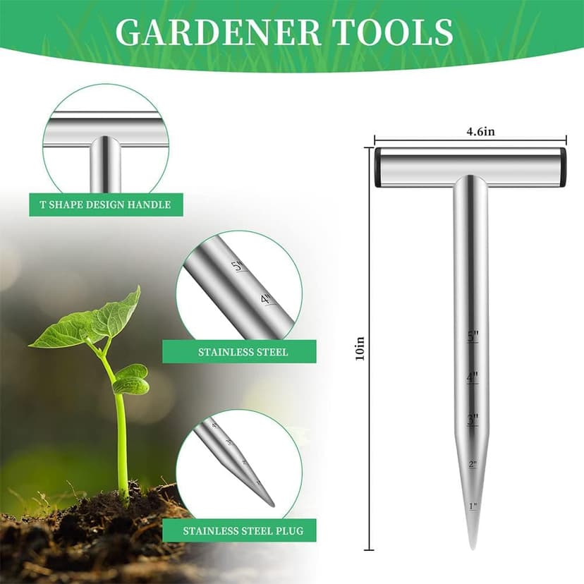 Hand Dibber, Seed Dibber, Bulb Planter Tool, Seed Planter Tool, Hole Digger for Plant Labels, for Self Watering Stakes, Hand Held Bulb Planter for Tulip Daffodil Crocus Garden Tool