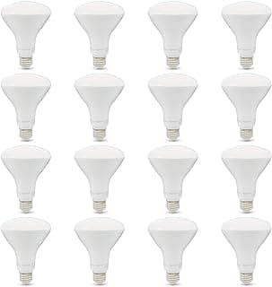 Amazon Basics BR30 LED Light Bulb, 65 Watt Equivalent, Energy Efficient 11W, E26 Standard Base, Soft White 2700K, Dimmable, 10,000 Hour Lifetime , 16-Pack