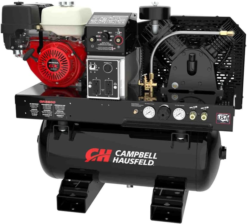 CAMPBELL HAUSFELD 3-in-1 Compressor-Generator-Welder Combo with Honda GX390 Gas Engine, 5000W Generator, 200A Welder, 30 Gallon Tank, 175 PSI, Truck Mount