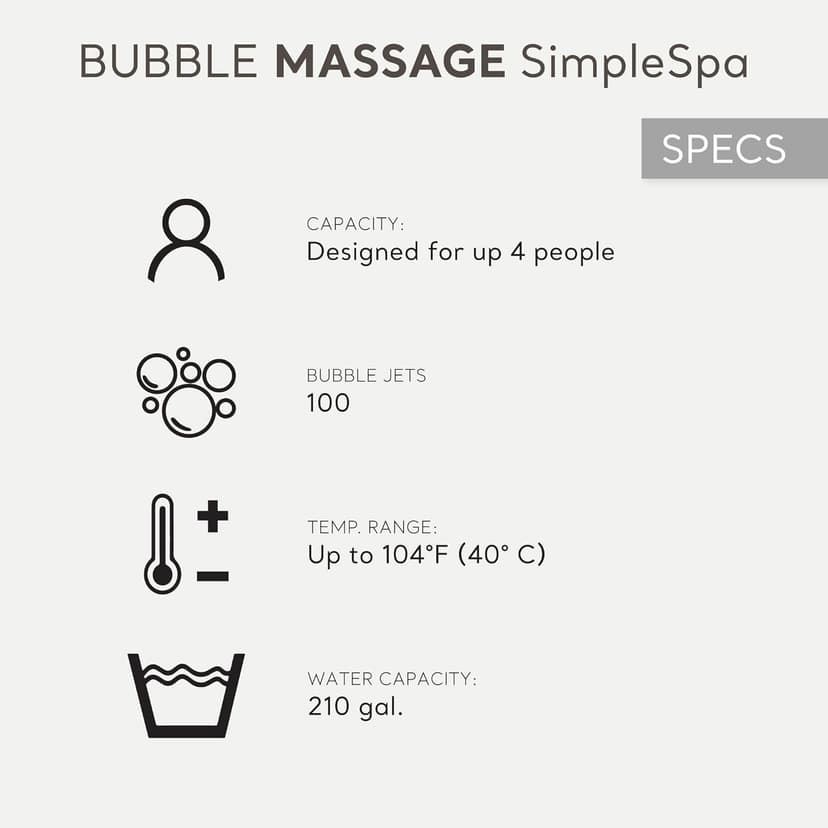 INTEX SimpleSpa Inflatable Hot Tub, 4 Person Jet Massage Spa with Built-in Pump