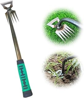 Gardening Hand Weeder Tools, 2025 New Weeding Artifact Uprooting Weeding Tool Weeding Rake Uprooting Weeding Tool, Multifunctional Garden Hand Weeder Tools for Garden (5 Tines)