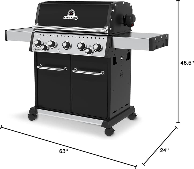 Broil King 876247 Baron 590 Pro, Natural Gas (NG), Stainless Steel, Black
