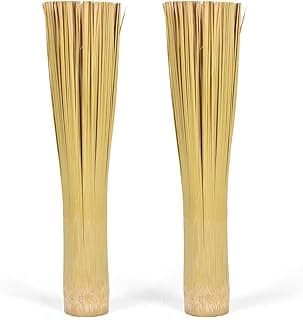 2 Packs,Bamboo Wok Brush, Refined Kitchen Cleaning Brush, Traditional Natural Bamboo Pot Brush, One Piece Structure,Powerfully Scrub Pots and Jars of Stains (Small, Flat Mouth)