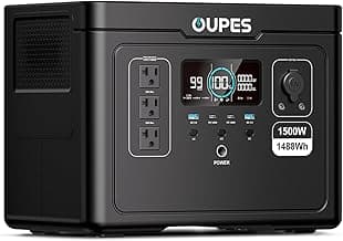 [2025 New] OUPES Exodus 1500 Portable Power Station 1500W (3600W Peak), 1488Wh LiFePO4 Battery Solar Generator with 4H Fast Charge, UPS & APP for RV/Home Emergency/Outdoor (30.5lbs Lightweight)