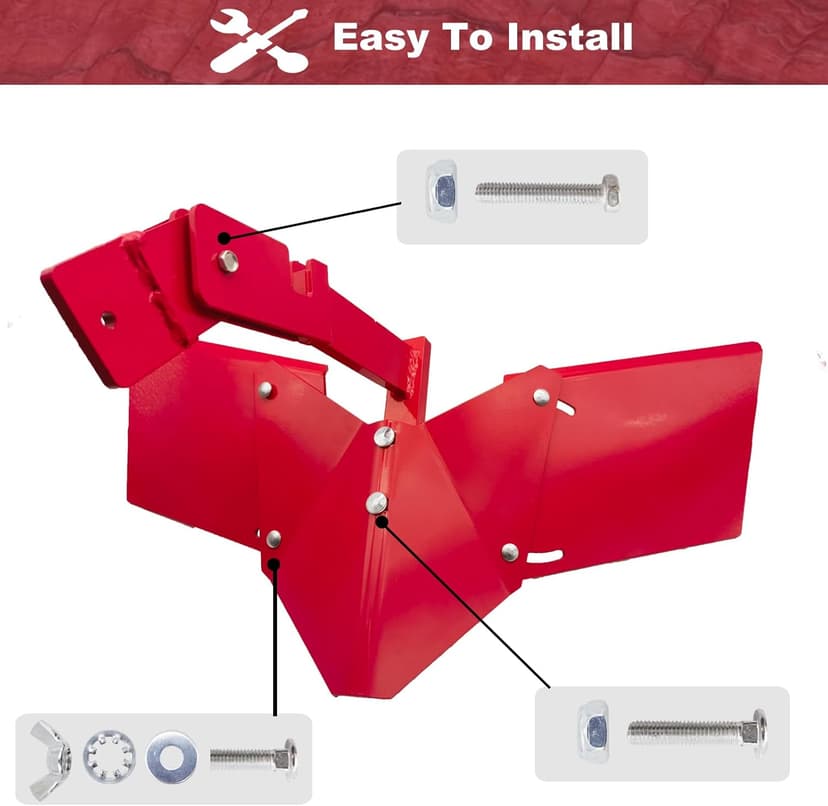 15683 Hiller-Furrower Kit for Rear Tine Tillers,Compatible with Earthquake Rear Tine Rototillers,Adjustable Wing, Three Kinds of Connection,Easy to Install,Red.