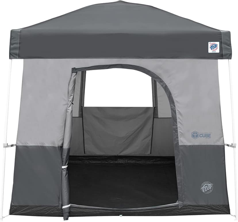 E-Z UP Camping Cube Sport, Converts 10' Angled Leg Canopy into Camping Tent, Grey (Canopy/SHELTER/Poles NOT Included)