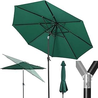 Tempera Patio Market Outdoor Table Umbrella with Push Button Tilt and Crank,Large Sun Umbrella with Sturdy Pole&Fade resistant canopy,Easy to set