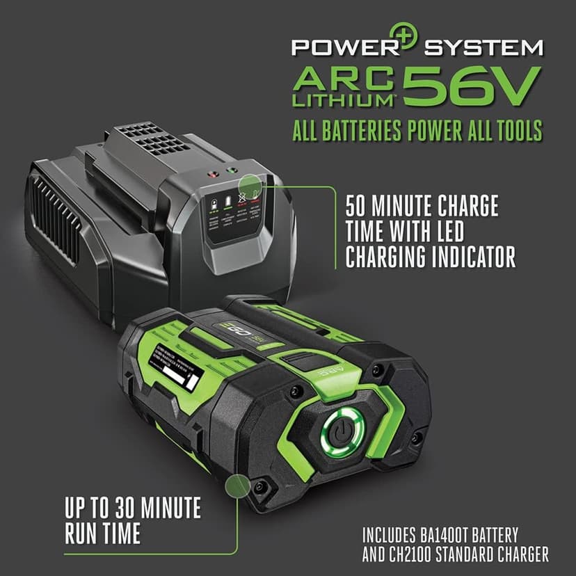 EGO POWER+ String Trimmer, Battery Powered, 15" Trimmer for Weeds and Grass with Rapid Reload, Split Shaft, Includes 56V 2.5Ah Battery and Charger - ST1502SA