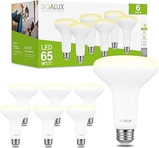 Sigalux Dimmable LED Flood Lights, BR30 Bulbs, 650LM 2700K Soft White, E26 Base, UL Listed, Pack of 6