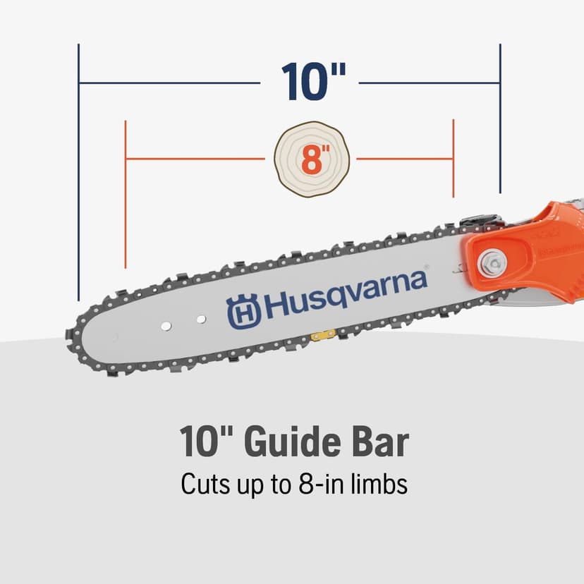 Husqvarna 122LKP Gas Pole Saw, Multi-Purpose Tool with Pole Saw Attachment, Equipped with X-CUT Chain, 12-Inch Reach Cuts Limbs up to 8 Inches Thick, 970796201