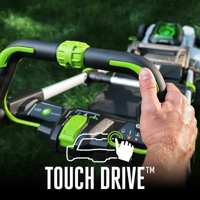 EGO Power+ LM2123SP-2 21-Inch 56-Volt Cordless Self-Propelled Brushless Lawn Mower with Touch Drive, with 4.0Ah, 6.0Ah Batteries, and 550W Rapid Charger
