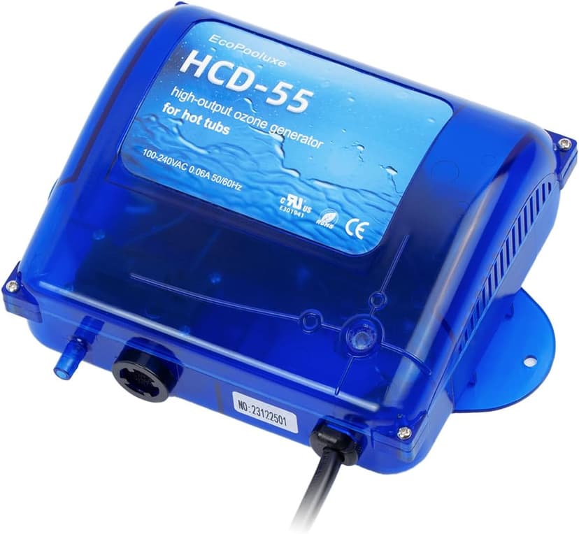HCD-55 Spa Ozone Generator – Universal Hot Tub & Cold Plunge Ozonator, 200/300 mg/hr Output, Compatible with 120V/240V, Easy-to-Install Kit for Pools & Spas Up to 1500 Gallons