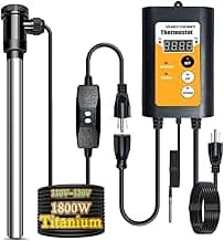 1800W Titanium Portable Fully Submersible Electric Pool And Hot Tub Immersion Water Heater - Gfci Plug, Thermostat For Bathtub, Inflatable, Swimming Above Ground Pools,Baptistry, Baptismal Pool