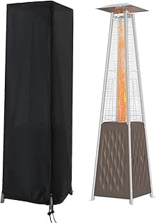 Patio Heater Cover, Outdoor Standing Square Heater Covers with Zipper Waterproof Windproof Thicker Oxford (Black, 87" H x 21" W x 24" D Inch)