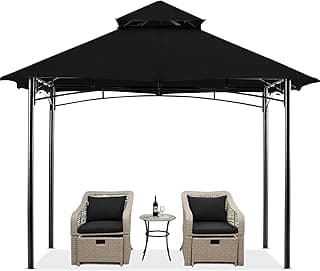 MASTERCANOPY Outdoor Garden Gazebo for Patios with Stable Steel Farme(9x9, Black)