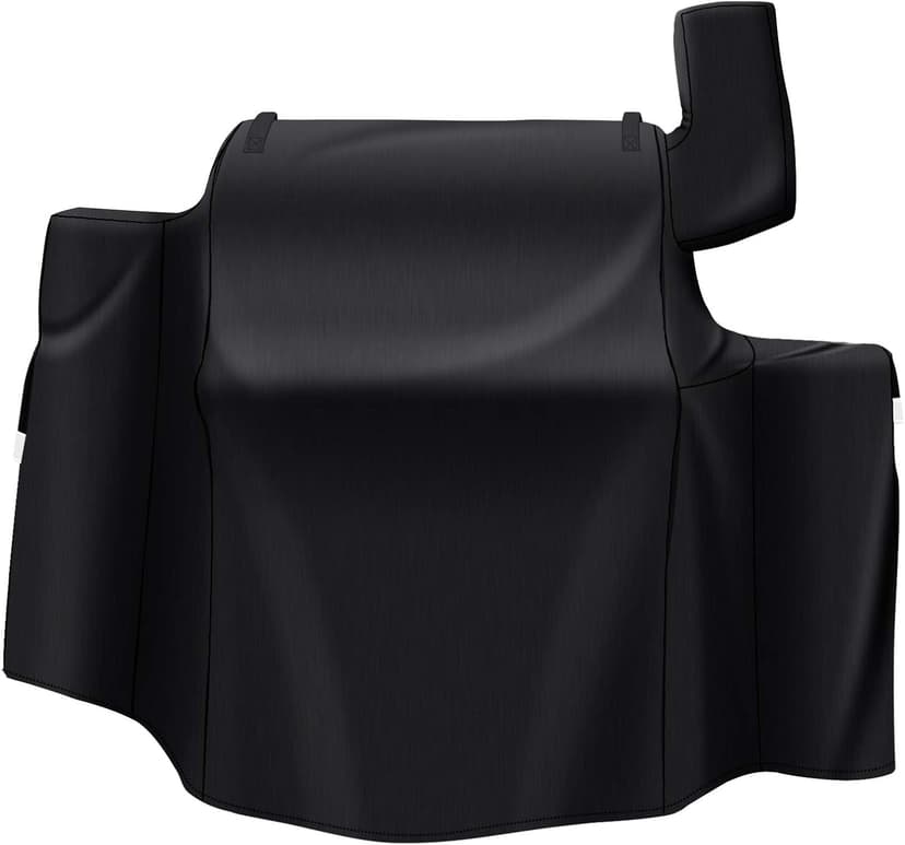 QuliMetal Grill Cover for Green Mountain Daniel Boone Prime WiFi Grills and Green Mountain Grill Ledge Model, Full Length GMG Daniel Boone Smoker Cover, 600D Fabric, Black