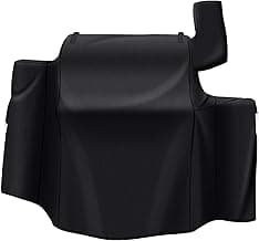 QuliMetal Grill Cover for Green Mountain Daniel Boone Prime WiFi Grills and Green Mountain Grill Ledge Model, Full Length GMG Daniel Boone Smoker Cover, 600D Fabric, Black