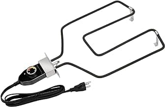 Stanbroil Replacement Part Electric Smoker and Grill Heating Element with Adjustable Thermostat Cord Controller for Most Smokers and Grills, 1500W