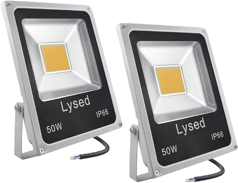 50W 12V LED Flood Light Warm White, DC 12V-60V Low Voltage Flood Lights Security Light for Garden, Wall, Super Bright Work Lights for Tree, Yard, Boat, House, IP66 Waterproof 2 Pack