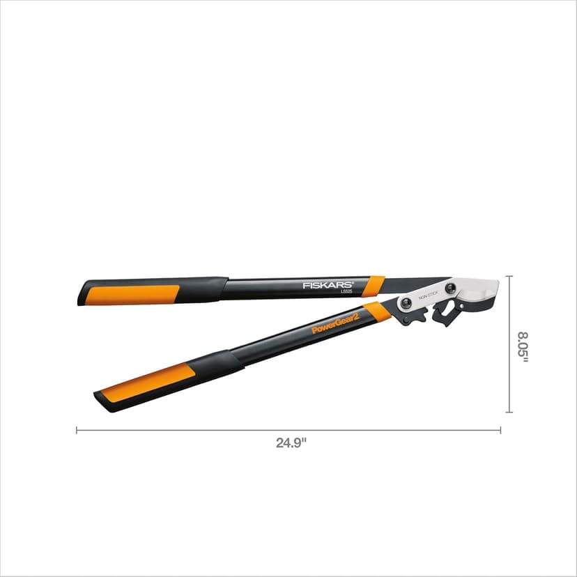 Fiskars Loppers for Tree Trimming, Heavy Duty, Sharp Bypass Steel Blade Tree Branch Cutter up to 1.75" Diameter Cut Capacity, PowerGear2 Design with Compound Action for 3X Power, 25" Hand Loppers