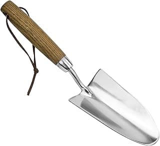 Garden Trowel, Bend-Proof Stainless Steel Hand Trowel, Comfortable Grip Wood Handle Trowel Garden Tool, Large Shovel Head Gardening Trowel for Transplanting Seedlings, Weeding, and Planting