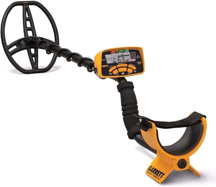 Garrett ACE 400 Metal Detector – Made in The USA - Digital Target ID, Iron Audio, Adjustable Frequency, Electronic Pinpointing, Includes Headphones & Searchcoil Cover