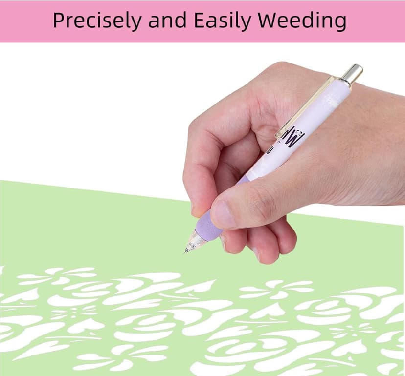 aigHOMnE 2 Piece Pin Pen Weeding Tool for Vinyl, Precision Weeding Pen Tools Quick Air Release Tool Pinpen for Craft Projects Pen Weeder Pokey Tool (2 Piece Random Color)
