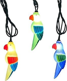 Parrot String Lights 8.5Ft Summer Camping String Lights with 10 LED Lights, Tropical Themed Fairy Lights for Luau Party/Beach/Fiesta/Birthday Decorations Lights,Green Wire