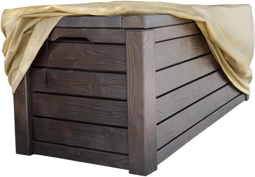Sturdy Covers Deck Box Defender Cover - All-Season Outdoor Deck Box Cover (Black, Large)