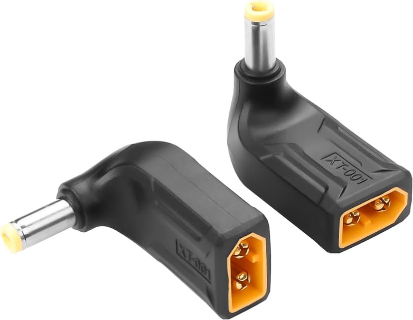 YAODHAOD Right Angle 5.5mm x 2.5mm DC Adapter, XT60 Male to 90 Degrees Right Angle Power Adapter (2Pack) for Portable Power Station & Solar Generator