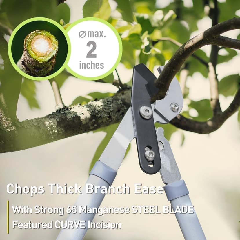 Garden Loppers Hedge Clippers, Updated 3PCS Garden Pruning Shears Combo Set, Branch Cutter with Compound Action, Chops Thick High Branch Ease, Professional Tree Trimmer Set Heavy Duty