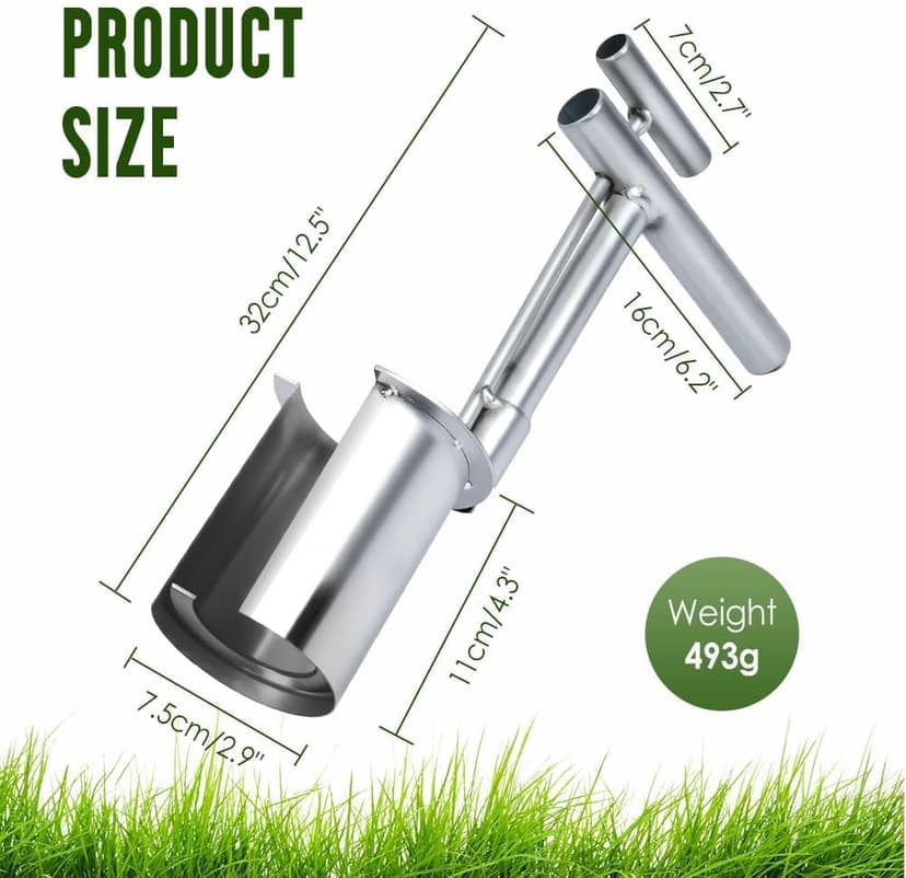 Bulb Planter Tool, 2025 Upgrade Gardening Bulb Transplanter, Plant and Fruit Tree Seedling Transplanter, Heavy Duty Stainless Steel Seed Planting Tools for Digging Holes Sowing Plant Bulb (1PC)