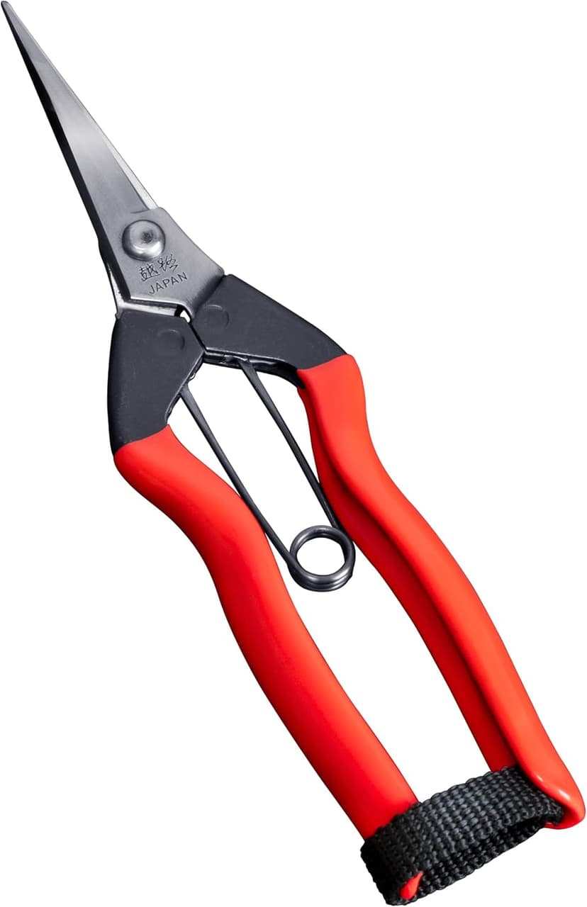 Japanese Trimming Scissors 7.2" Precision Pruning Shears with Pointed Tips, Razor-Sharp Japanese Stainless Steel Blade, Non-Slip Spring-Loaded Handle, Made in Japan