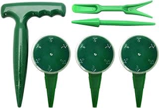 Coolrunner 6 Pack Sowing Seeds Dispenser Set, Adjustable Garden Hand Planter Seeder Tool Flower Plant Sow Traditional Sets, Seedlings Dibber and Widger