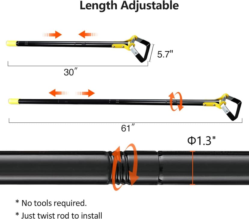 DonSail Hoe Garden Tool -Scuffle Garden Hula Hoes for Weeding Gardening Long Handle Heavy Duty - Adjustable Weeding Loop Stirrup Hoe 30-61 Inch Black