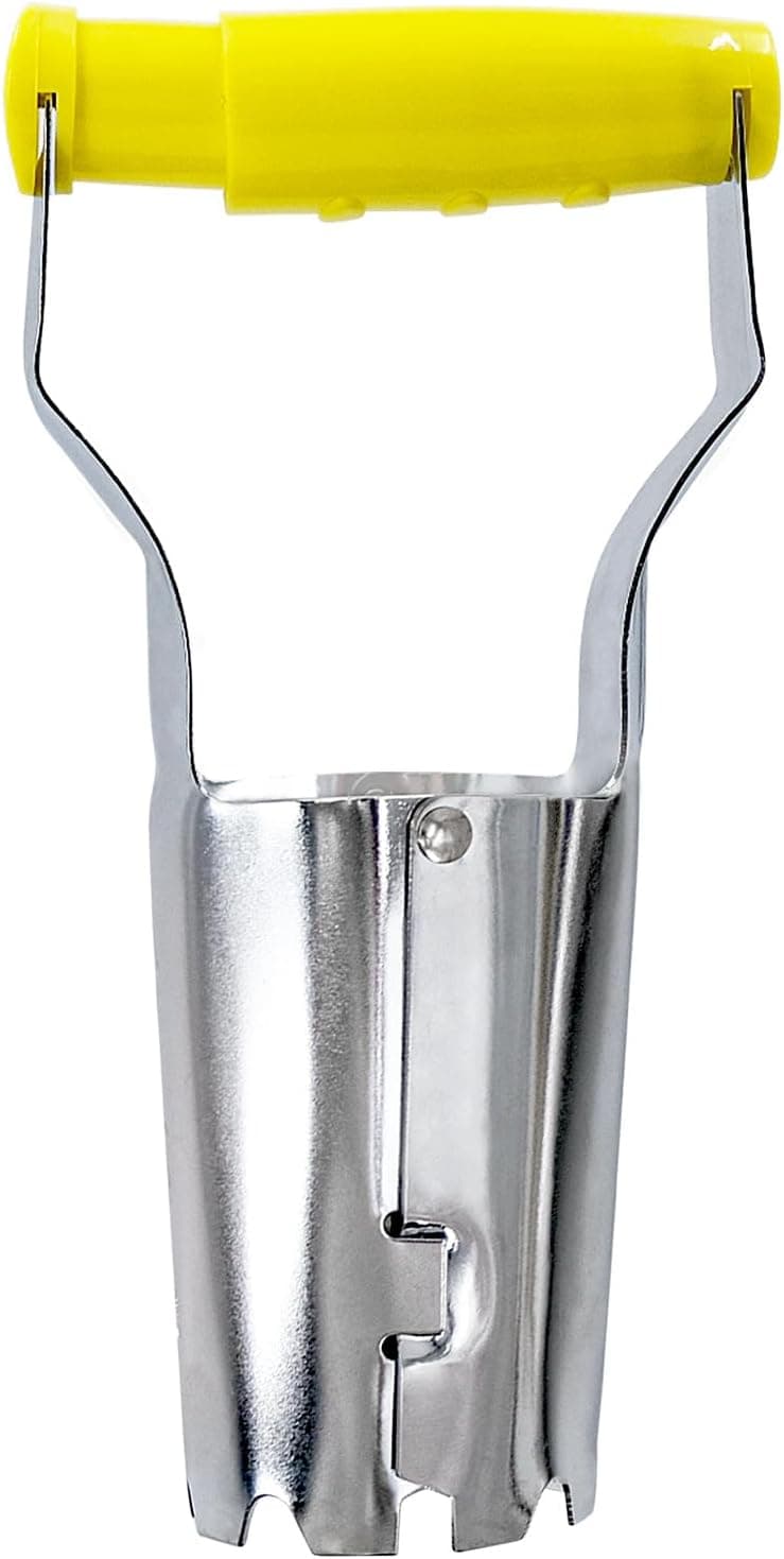 Jardineer Small Bulb Planter Tool– Compact Stainless Steel Transplanter for Bulbs, Seedlings & Flowers – Ergonomic Handle with Depth Markings – Silver & Black– Durable Garden Planting Tool
