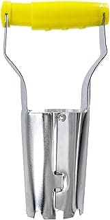 Jardineer Small Bulb Planter Tool– Compact Stainless Steel Transplanter for Bulbs, Seedlings & Flowers – Ergonomic Handle with Depth Markings – Silver & Black– Durable Garden Planting Tool