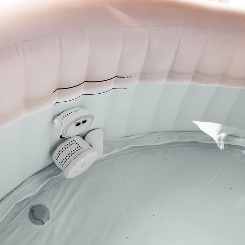 INTEX PureSpa 6 Person Bubble Massage Inflatable Hot Tub Spa Bundled with Battery Powered Multicolor LED Light, and Adjustable Headrest (2 Pack)