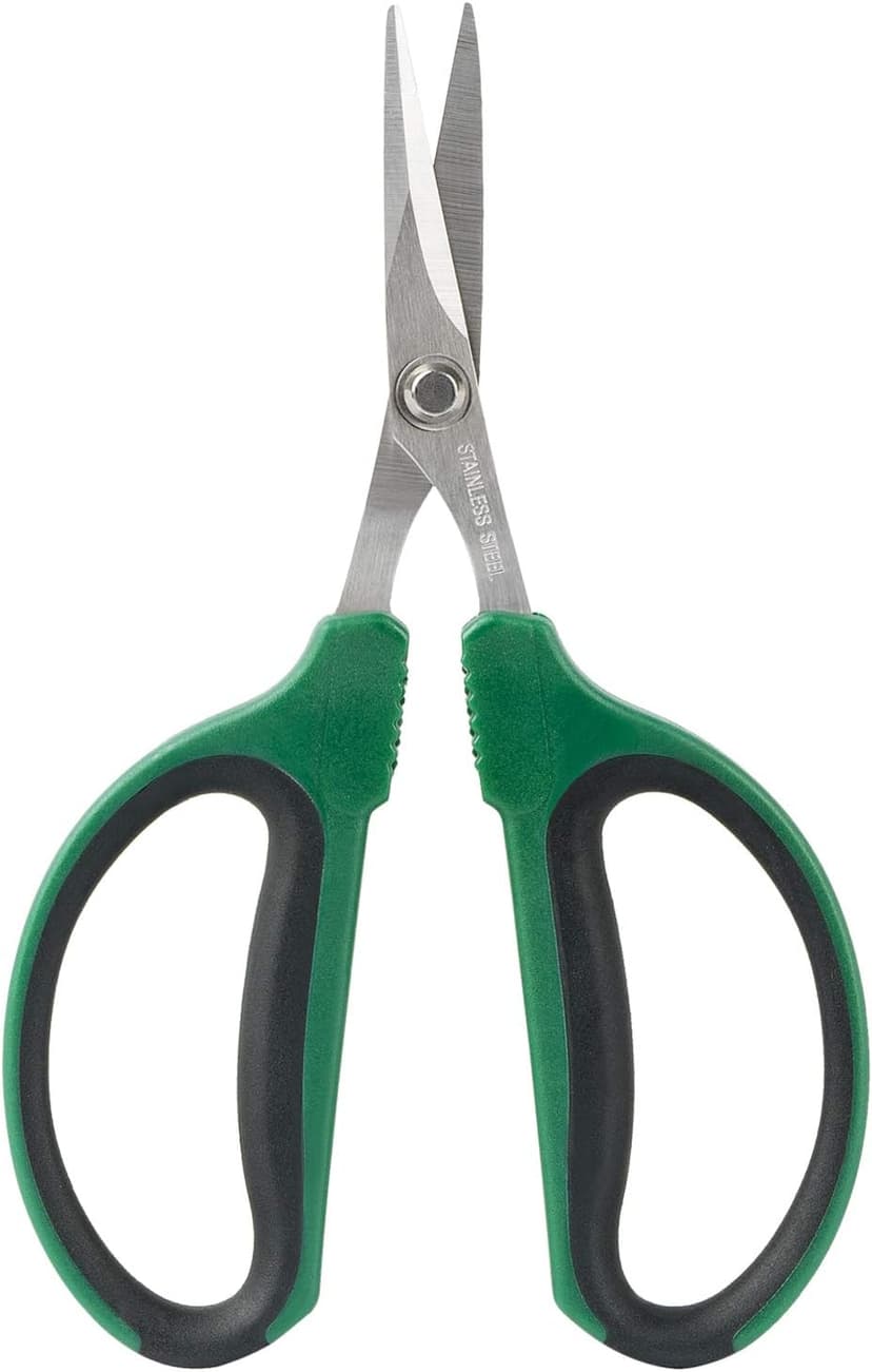 6-Inch Stainless Steel Garden Bonsai Pruning Shears with 40mm Straight Blade Pruners, Anti-Slip Softgrip Micro-Tip Snip
