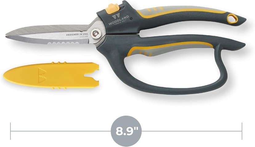 Woodland Tools Co. Super Duty Utility Snip – Multi-Purpose Stainless Steel Garden Shears with Ergonomic Soft Grip, Ideal for Cutting Rope, Wire, and Plant Stems