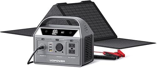 400W Solar Generator & Portable Power Station with 40W Solar Panel | 256Wh LiFePO4 Battery, 800W Surge, Jump Starter | AC Outlet, USB-C, 12V DC | for Camping, RV, Emergency, Outdoor Travel