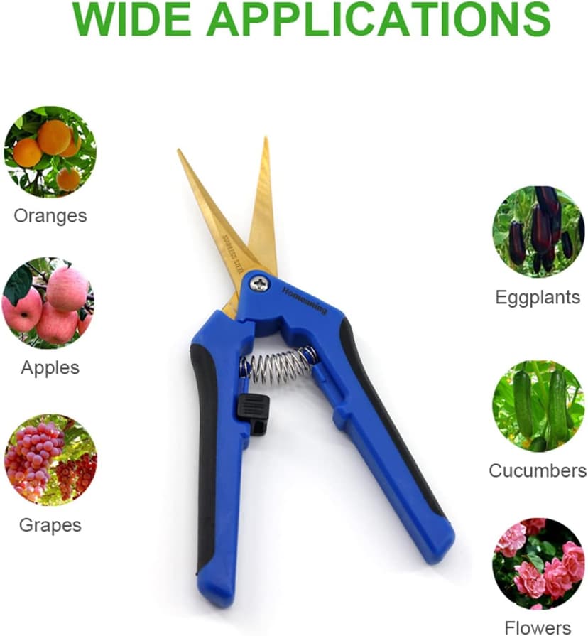 12PCS Pruning Shears with Curved Blades, Garden Trimming Scissors, Gardening Hand Pruning Snips Titanium Coated Precision Bonsai Pruning Shears, Convenient Flower Cutters (Blue)