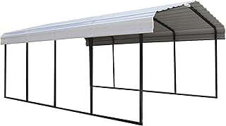 Arrow 12' x 20' x 7' 29-Gauge Carport with Galvanized Steel Roof Panels