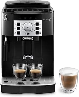 Delonghi super-automatic espresso coffee machine with an adjustable grinder, manual cappuccino maker, for brewing espresso, cappuccino, latte. ECAM22110B MagnificaS,1.8 liters