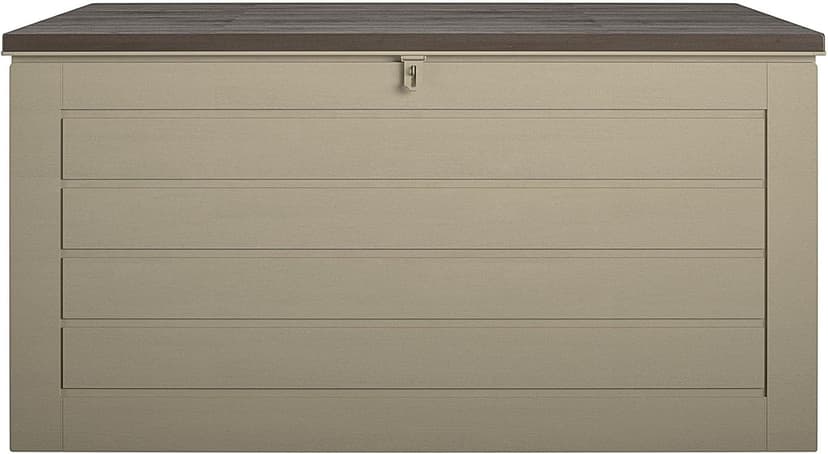 Cosco Outdoor Living 180 Gallon Patio Storage Box, Extra Large, Lockable Lid, Weather-Resistant, Tan/Brown